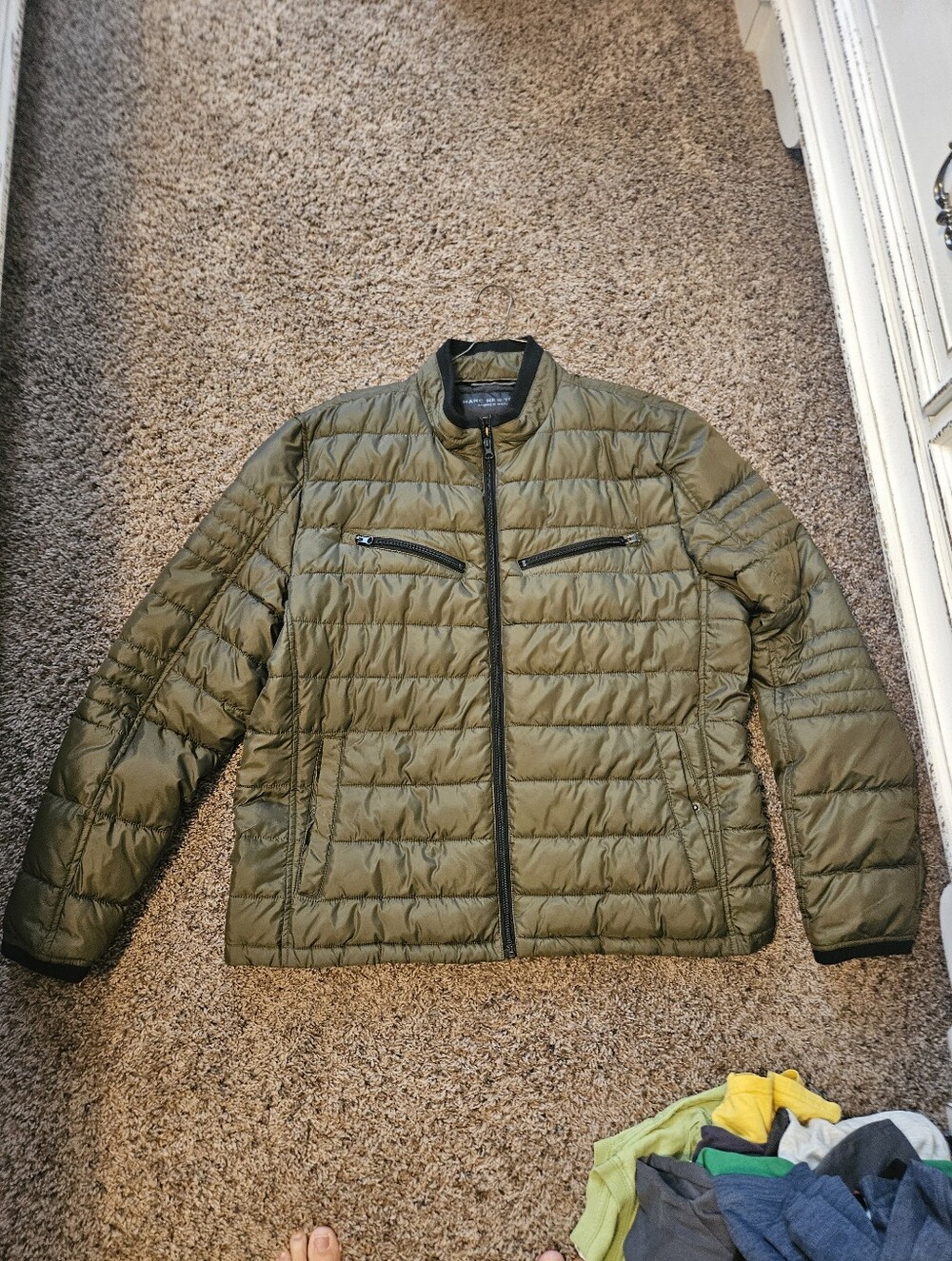 Andrew Marc Olive Quilted Lightweight Puffer Jacket